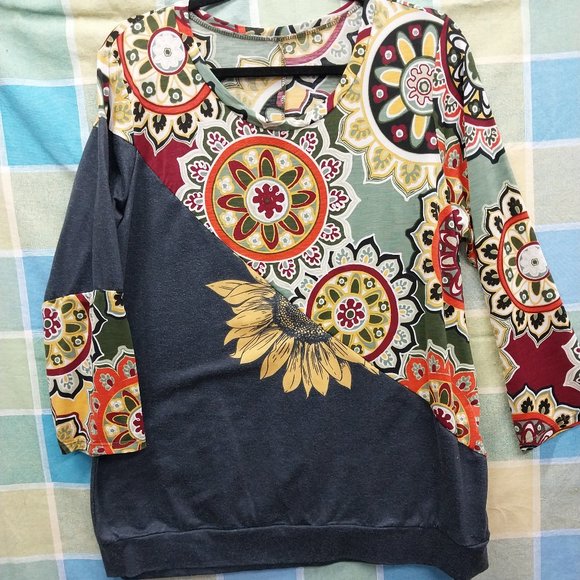 Jeaniemade Tops - 2461 Jeaniemade Size XL Upcycled Tunic Top With Stretch
